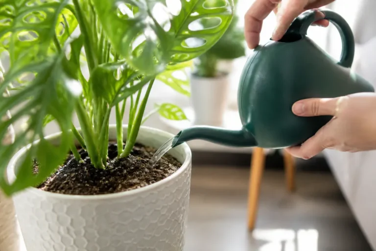 Maintenant les moucheron plante avec des nématodes pour protéger une plante d'intérieur en pot.